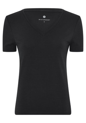 SLIM FIT V NECK - T-shirts basic - black