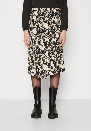 Vero Moda VMNORA CALF TIE SKIRT - Zavinovacia sukňa - oatmeal/nora