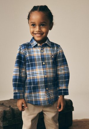 Next, REGULAR FIT - LONG SLEEVE CHECK CHARACTER SHIRT . - Pluus - blue bear check