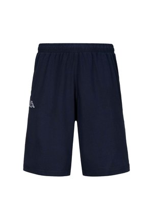 Pantaloni sportivi blu navy realizzati in tessuto morbido, con elastico in vita e un dettaglio del logo bianco sulla coscia sinistra.