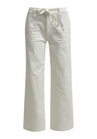 WIDE LEG MIT BINDEBAND - Flared Jeans - offwhite