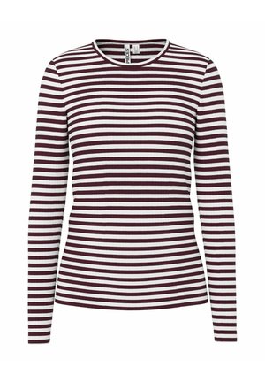 Pieces, PCLAYA STRIPED LONG SLEEVED TOP - T-shirt à manches longues - winetasting