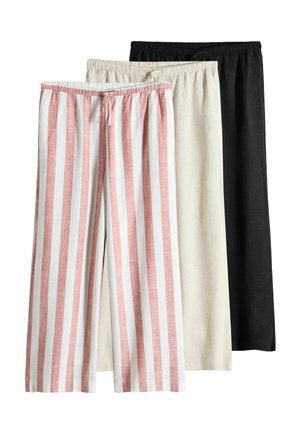 3 PACK PULL ON WIDE  - Kelnės - black neutral clay stripe
