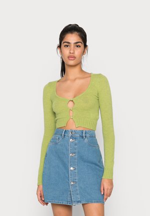 BDG BUTTON MICRO CARDI - Cardigan - green