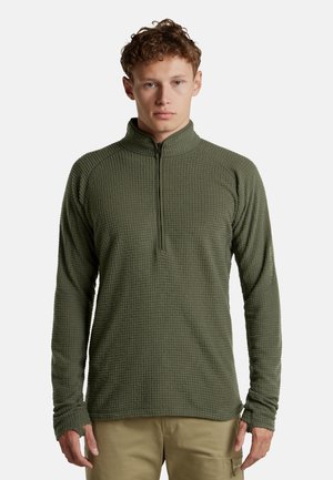icebreaker, MEN MER 400 REALFLEECE GRID LS HALF ZIP. - Fleece jumper - dk loden