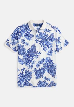 CUSTOM SLIM FIT TROPICAL MESH POLO SHIRT - Pólóing - tropical white