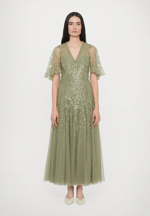 DAPPLED SEQUIN CAPE ANKLE GOWN - Occasion wear - fern
