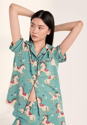 Chelsea Peers, CAROUSEL HORSE PRINT SET - Pigiama - teal