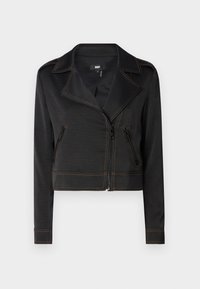 CONTRAST STITCH MOTO - Summer jacket - black