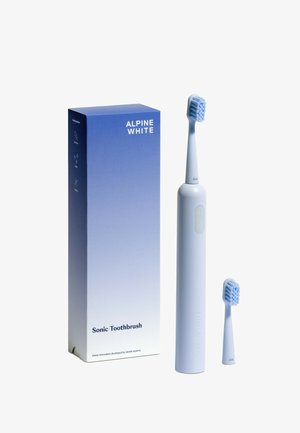 Sonic tandbørste i lyseblå med et elegant, forlænget design. Kommer med et ekstra børstehoved. Æsken har gradient blå og hvid branding.