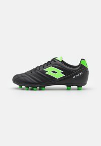 Lotto - STADIO 300 III FG - Voetbalschoenen met kunststof noppen - all black/spring green Miniatuurafbeelding 1