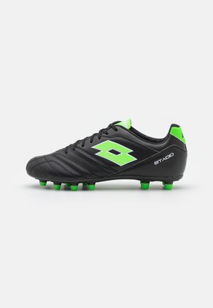 STADIO 300 III FG - Fußballschuh Nocken - all black/spring green