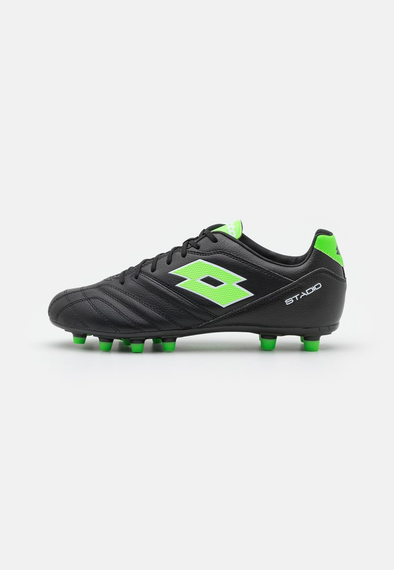 Lotto - STADIO 300 III FG - Voetbalschoenen met kunststof noppen - all black/spring green, Vergroten