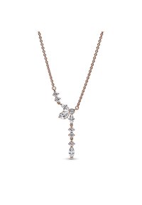 Pandora SPARKLING HERBARIUM CLUSTER DROP  - Náhrdelník - rose gold plated