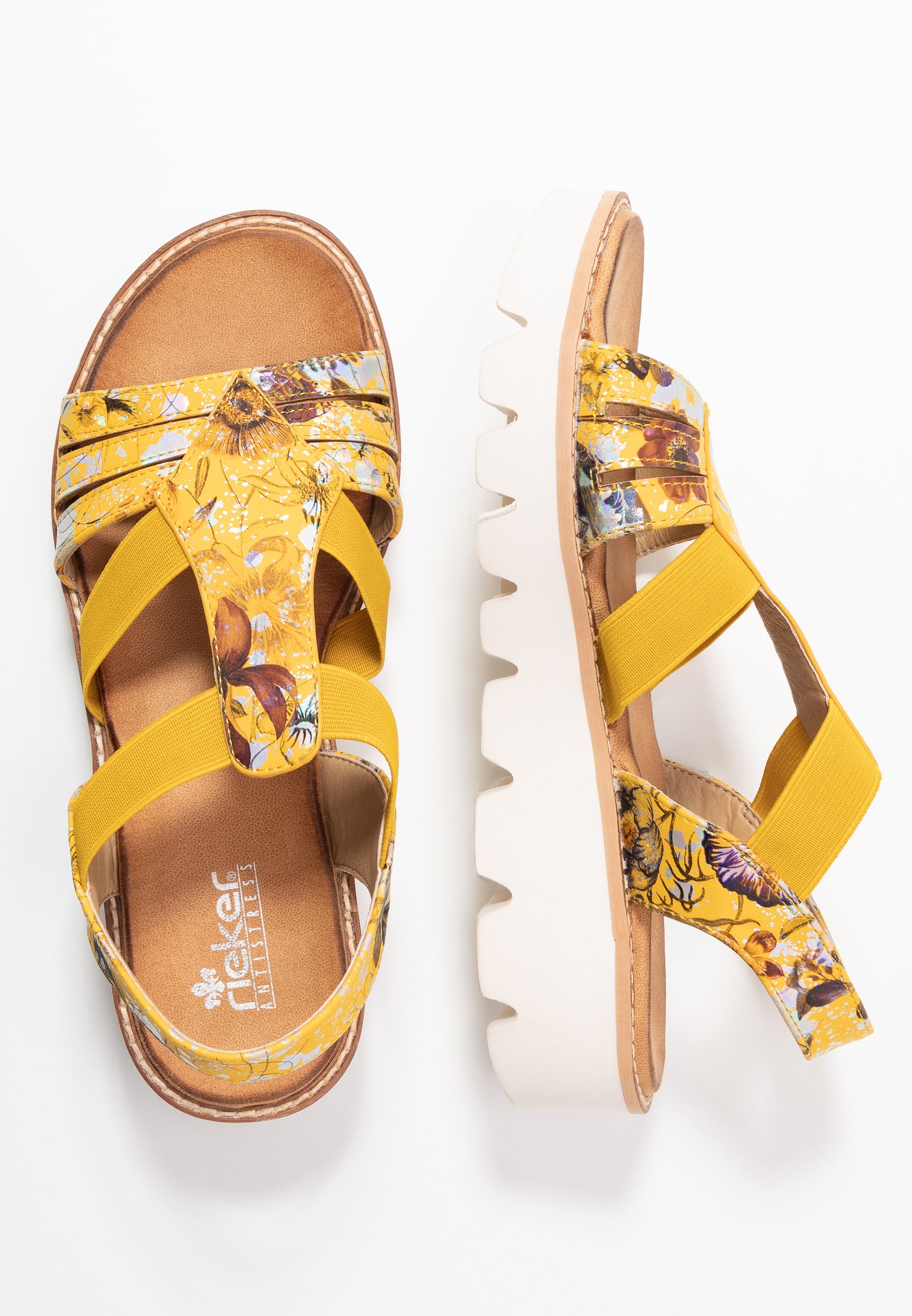 Rieker Sandalen met plateauzool - yellow/multicolor/geel - Zalando.nl