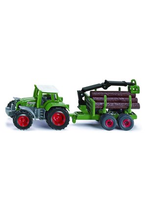MET AANHANGWAGEN EN BOOMSTRONKEN GROEN  - Toy car - grün