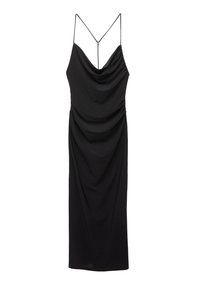 STRAPPY ASYMMETRIC - MIDI  - Vestito di maglina - black