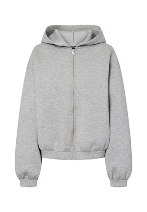 Pieces, HOODIE PCBUCUBA REISSVERSCHLUSS SCUBA - Felpa con zip - light grey melange
