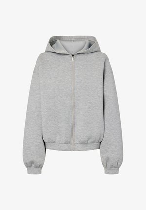 Pieces, HOODIE PCBUCUBA REISSVERSCHLUSS SCUBA - Felpa con zip - light grey melange