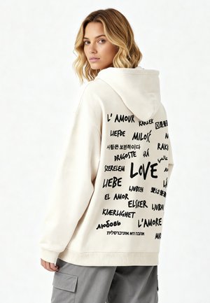 UNIVERSAL LOVE BACK PRINT - Felpa con cappuccio - off-white