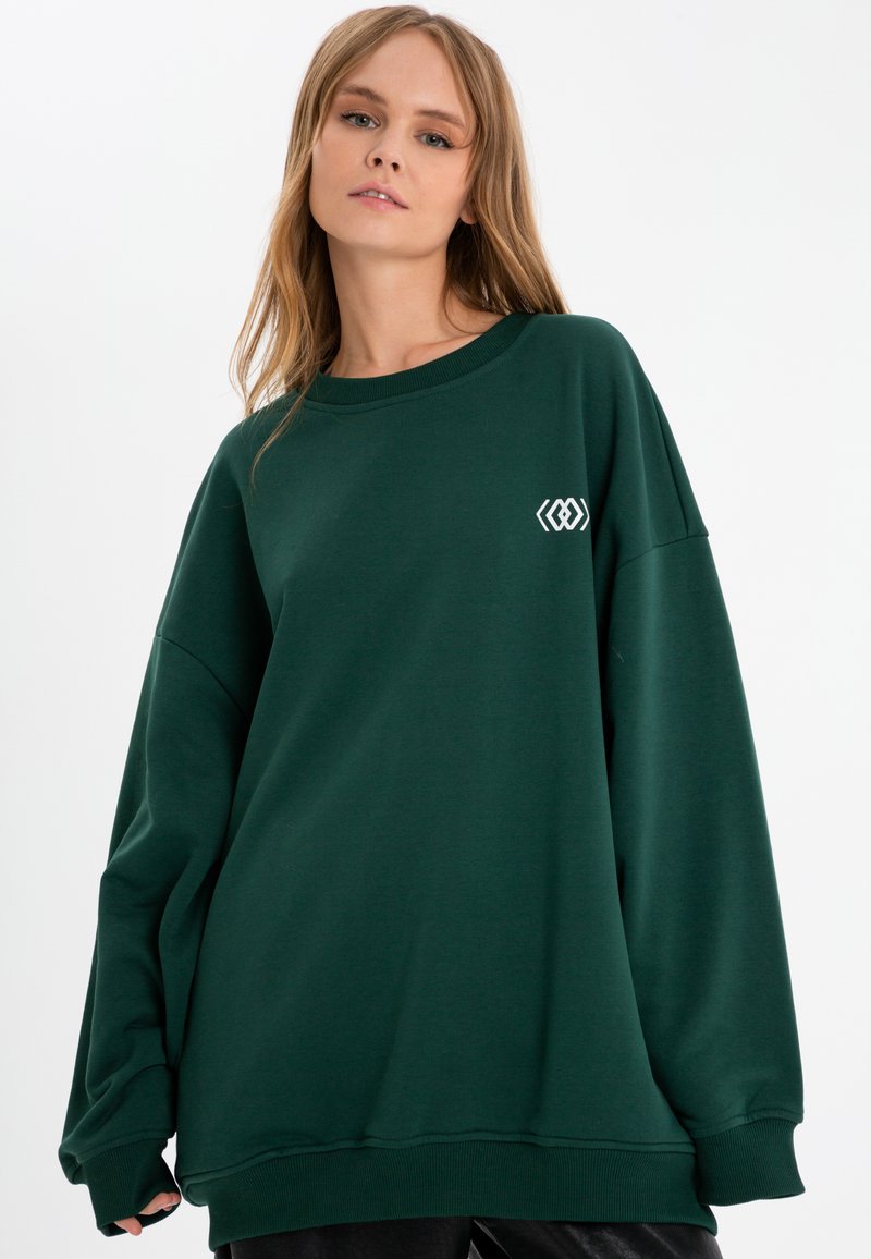 ET NOS OVERSIZE UNISEX - Sweatshirt - dark green/dunkelgrün - Zalando.de