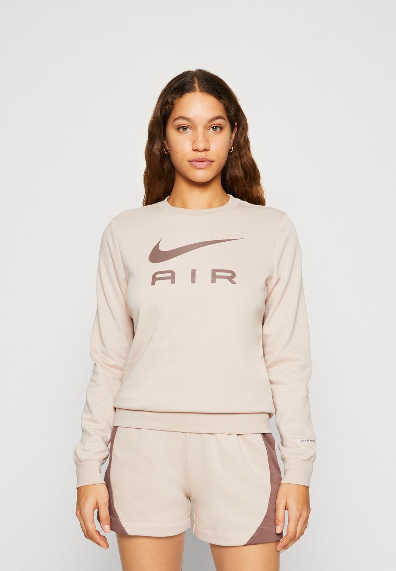 Nike Sportswear - AIR CREW - Sweater - fossil stone/plum eclipse, Vergroten