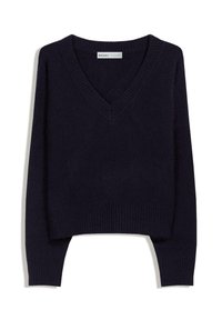 V-NECK CROPPED - Strickpullover - dark blue