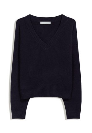 V-NECK CROPPED - Maglione - dark blue