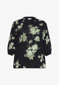 Sélectionné, black   green flower print