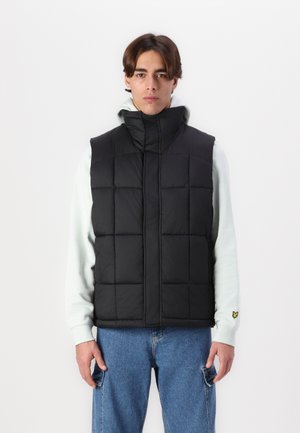 QUILTED PANNELLED GILET - Waistcoat - jet black