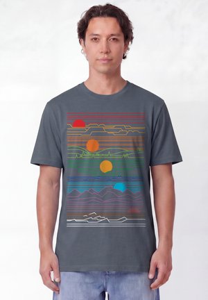 watapparel, SUN AND MOON UNISEX - T-Shirt print - blue grey