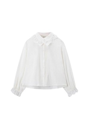 MIT SPITZENKRAGEN - Button-down blouse - weiß