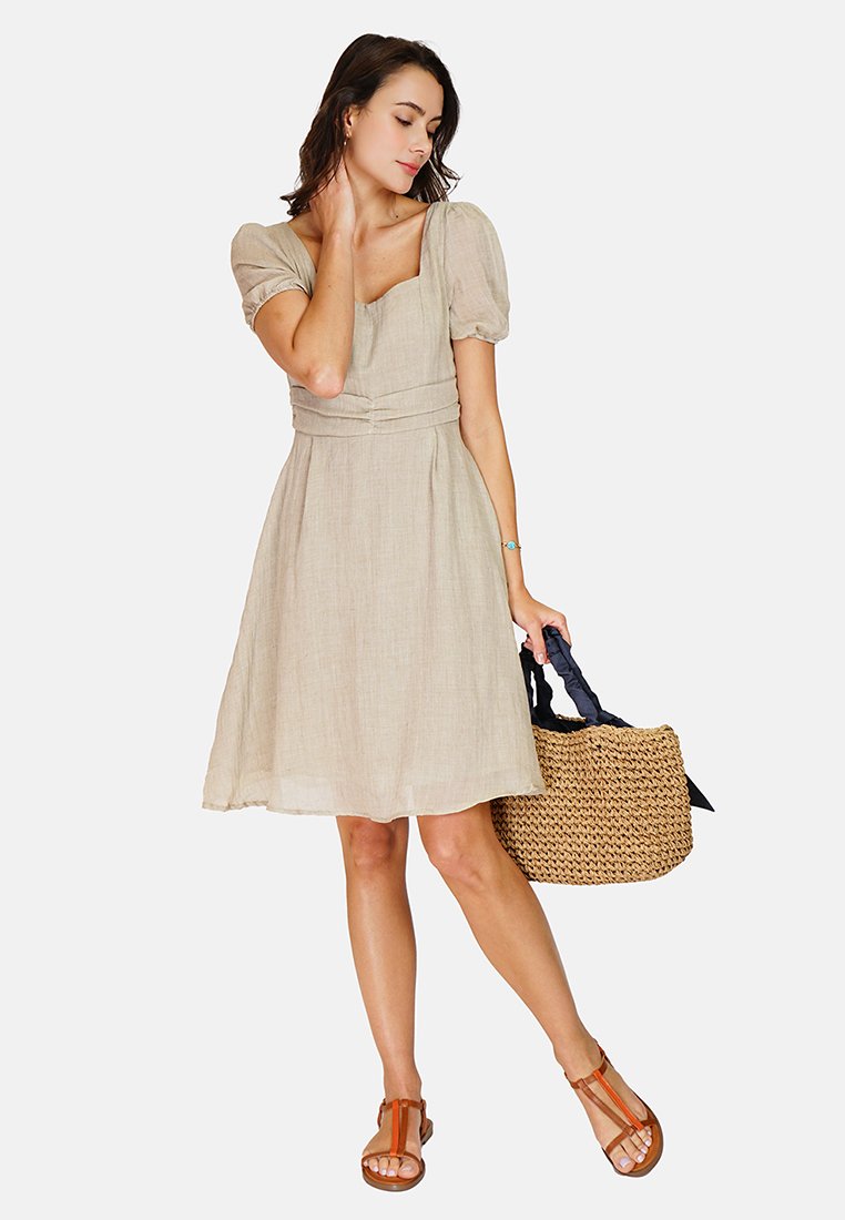 Le Jardin Du Lin Jurk beige