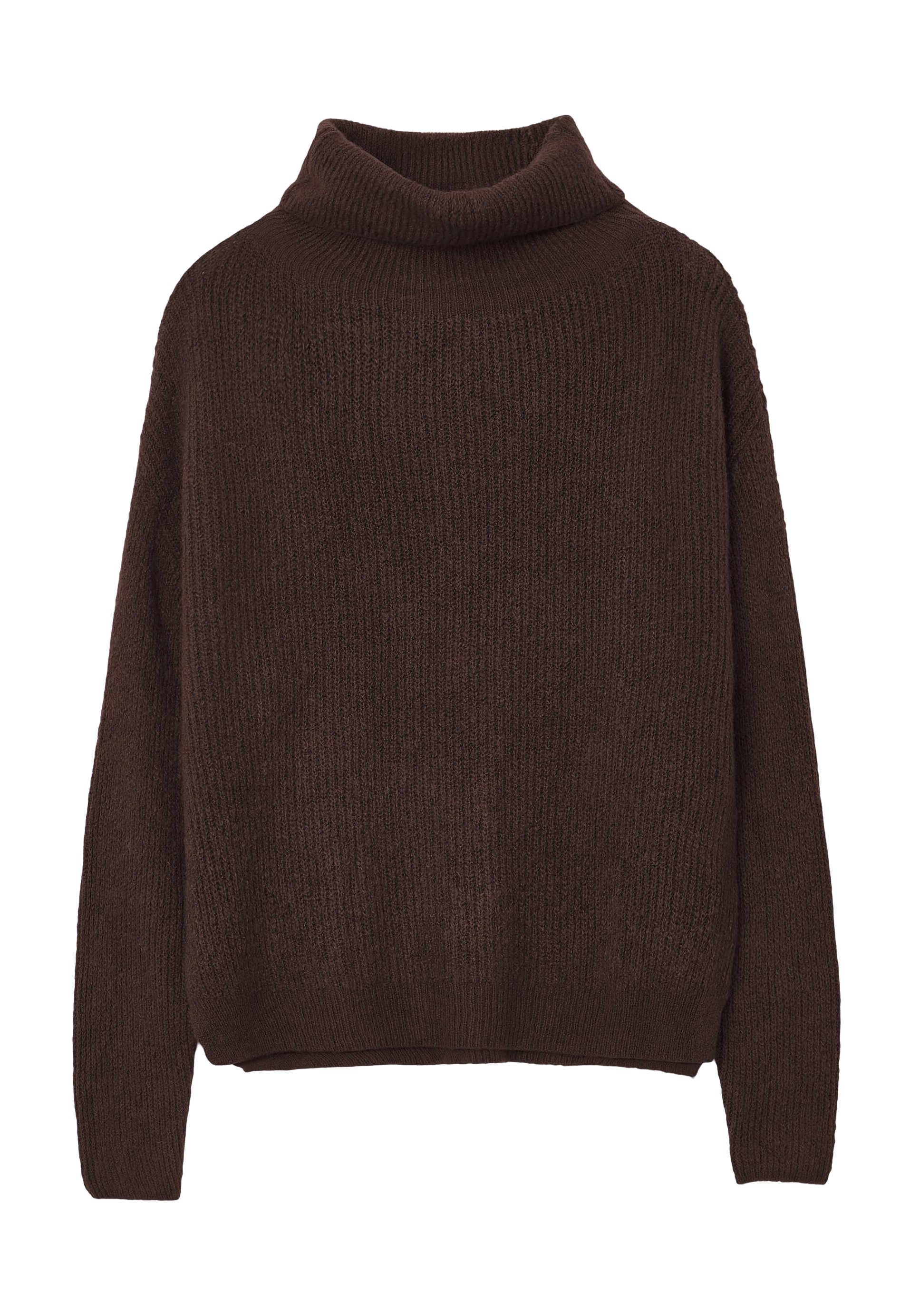 SALNIER Maglione Uomo A Collo Alto Slim Fit, Maniche Lunghe, Tinta Unita, Termico E Morbido, 100% Cotone Modal, D-Marrone, XL