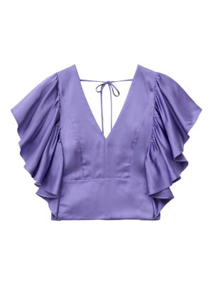 & OTHER STORIES, & OTHER STORIES RUFFLE V-NECK BLOUSE - Blouse - purple