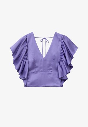 & OTHER STORIES, & OTHER STORIES RUFFLE V-NECK BLOUSE - Blouse - purple