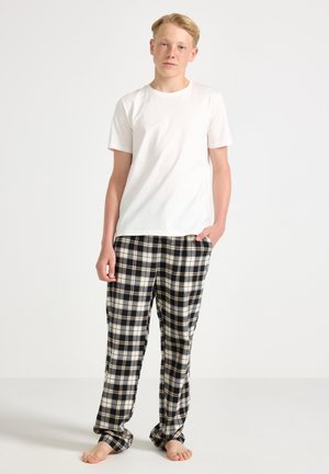 Lindex, PJYAMAS TROUSERS FLANELL UNISEX - Nattøj bukser - black