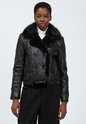 INFLUENCER JACKET FAUX LEATHER QUILTED JACKET - Læderjakker - black