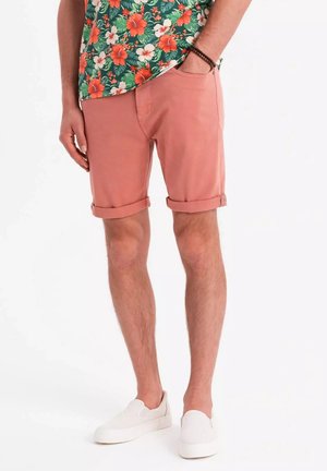 Denim shorts - coral