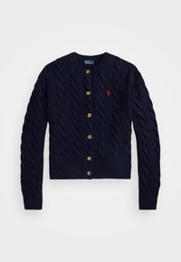 CABLE-KNIT WOOL-CASHMERE CARDIGAN - Chaqueta de punto - hunter navy