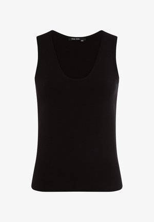 Black sleeveless tank top with scoop neckline, fitted style, and Marc Aurel size 36 label inside collar.