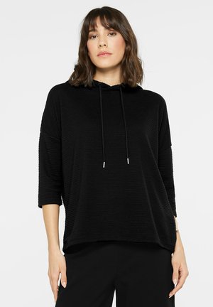 SENSES.THE LABEL, SENSES.THE LABEL STRUKTURIERTES KAPUZENSWEATSHIRT - Kapuzenpullover - black