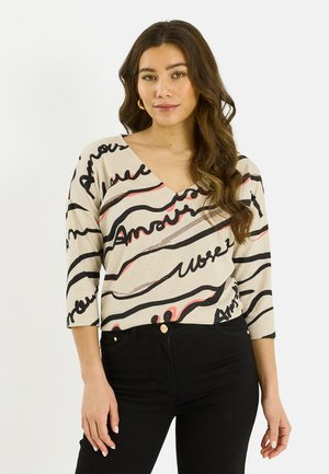 DOUDOU COL V - T-shirt à manches longues - beige