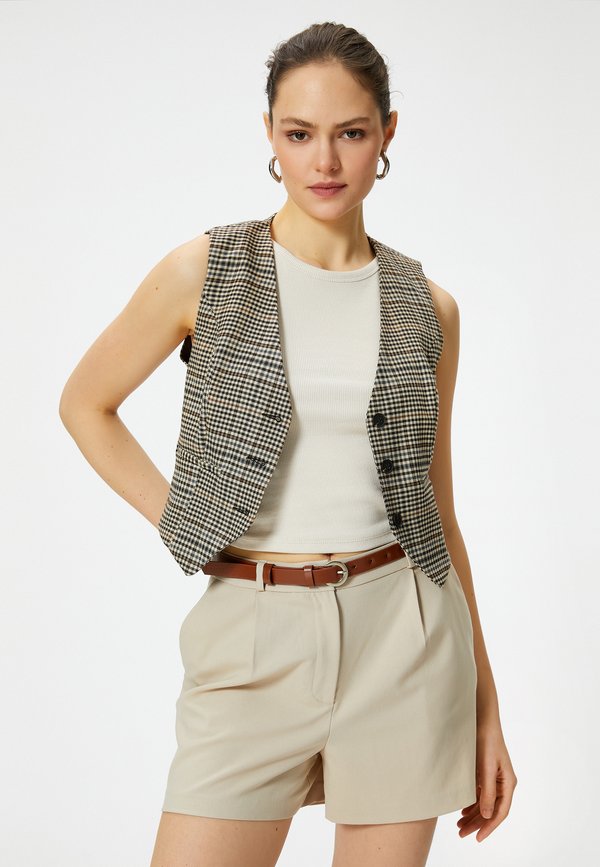 BELT WAIST MINI  - Shorts - beige