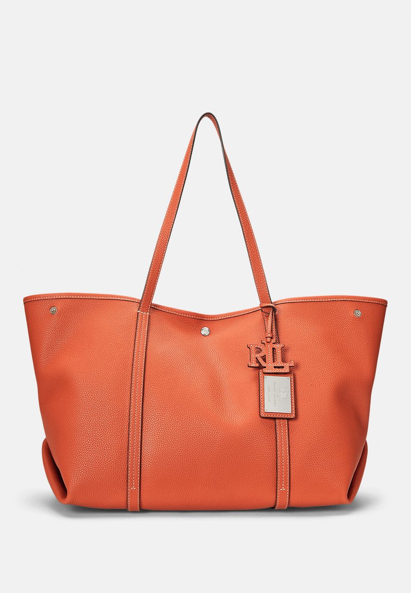 Lauren Ralph Lauren PEBBLED LEATHER LARGE EMERIE TOTE BAG - Weekend bag - rust orange