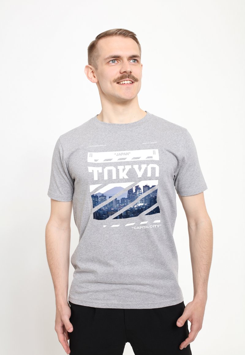 Henry Tiger NEXT STOP TOKYO - Triko s potiskem - heather grey