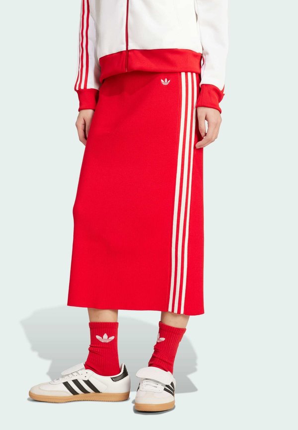 KNIT SKIRT - Pencil skirt - better scarlet