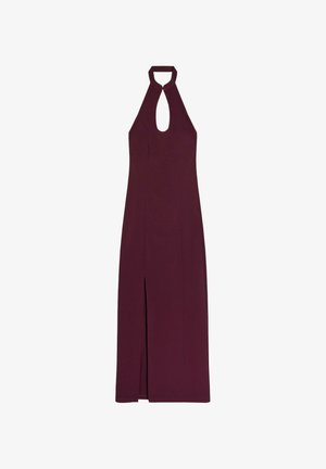 Bershka, HALTERNECK - MIDI DRESS - Freizeitkleid - dark red
