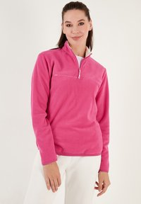 LELA HIGH COLLAR - Polárpulóver - pink