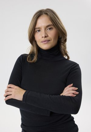 TWO SOON ROLLNECK MERINO WOOL BASE LAYER - Langærmet T-shirt - black